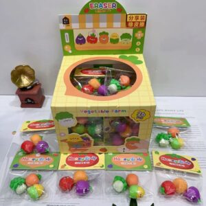 Veggie Farm – 3-Piece Themed Eraser Set