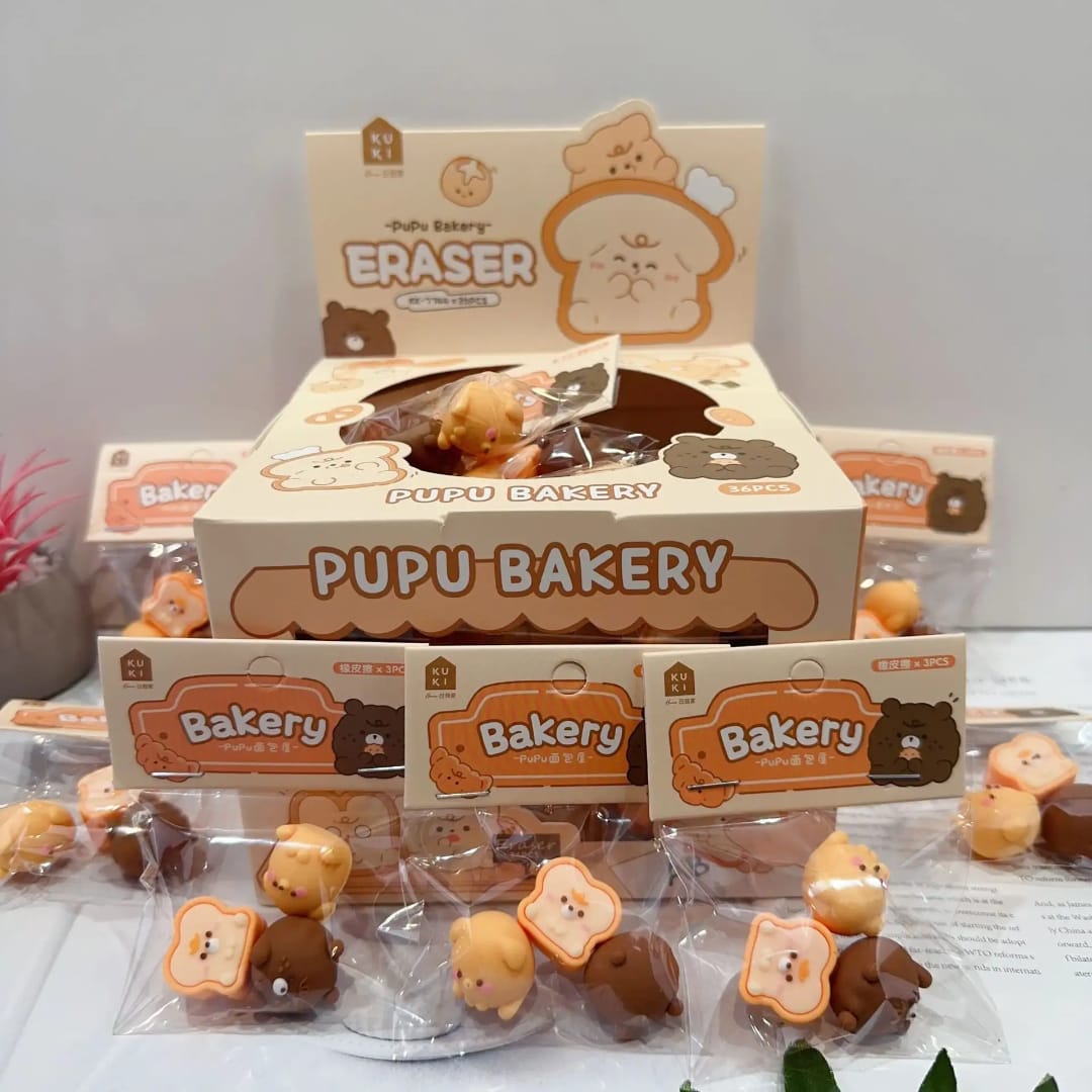 Pupu Bakery – 3-Piece Themed Eraser Set - Image 2